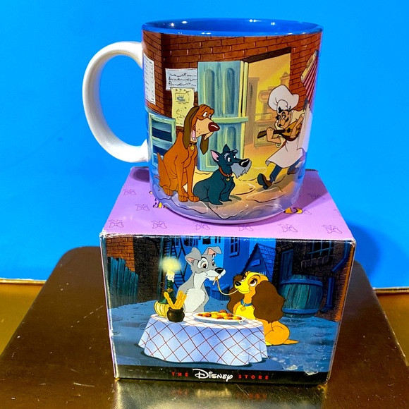 WALT DISNEY’S LADY AND THE TRAMP 90’s DISNEY STORE EXCLUSIVE CERAMIC MUG JAPAN - Picture 2 of 16